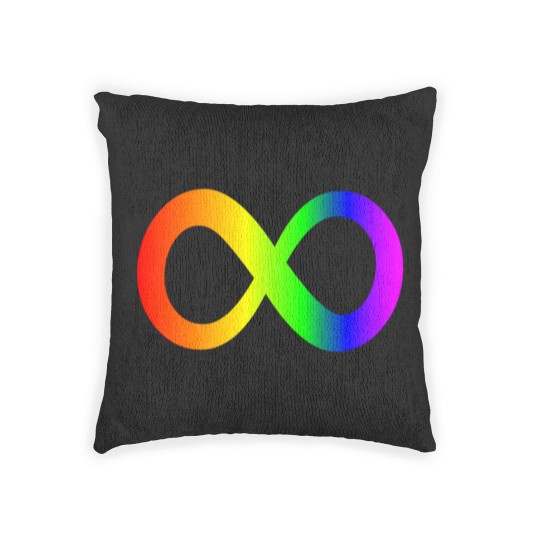 Discover autism infinity symbol// rainbow Woven Pillows