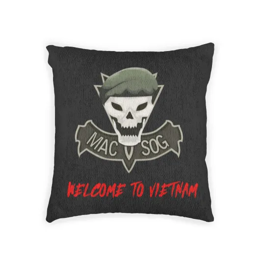 Discover macv sog welcome to vietnam Woven Pillows