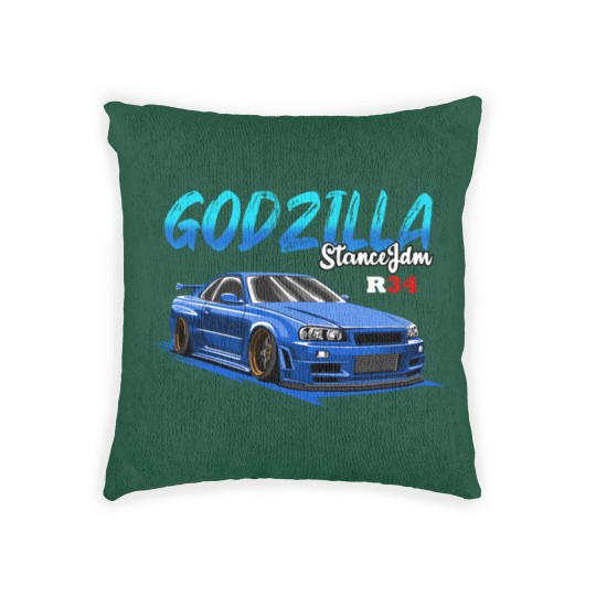 Discover SKYLINE R34 Blue Woven Pillows