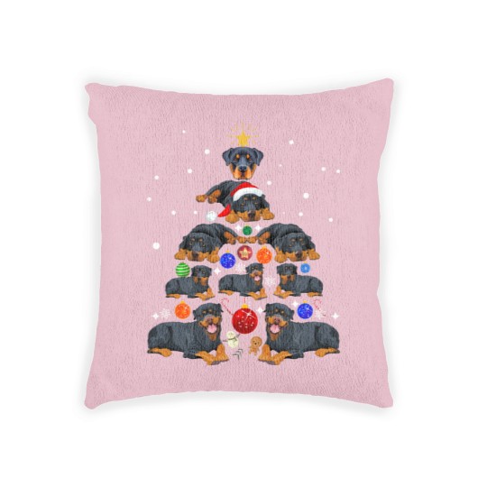 Discover Funny Christmas Rottweiler Dog Woven Pillows , Rottweiler Dog