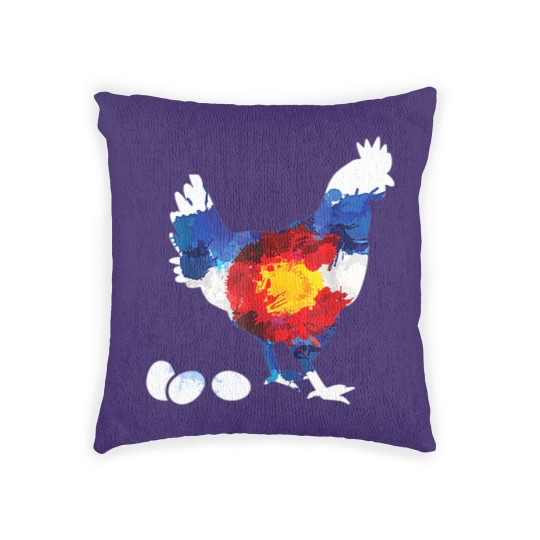 Discover Colorado Chickens Woven Pillows