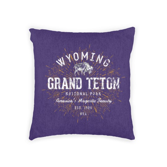 Discover Retro Vintage Grand Teton National Park Woven Pillows