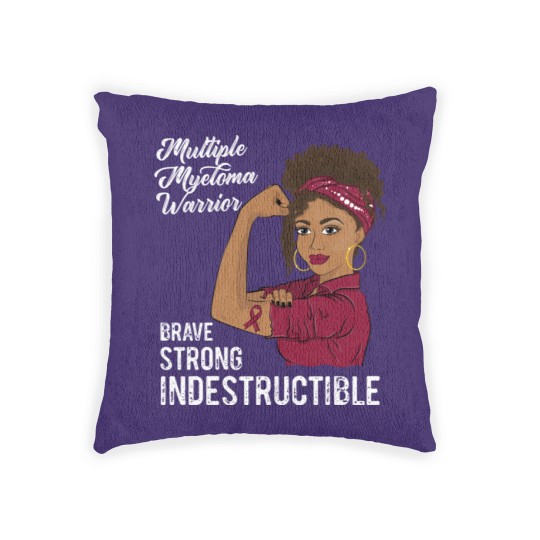 Discover Multiple Myeloma Warrior Indestructible Black Girl Awareness - Multiple Myeloma - Woven Pillows