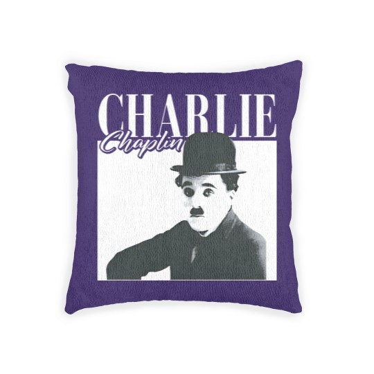 Discover Charlie Chaplin Woven Pillows, The Tramp Fan Woven Pillows, Charles Spencer Chaplin Vintage 90s Woven Pillows