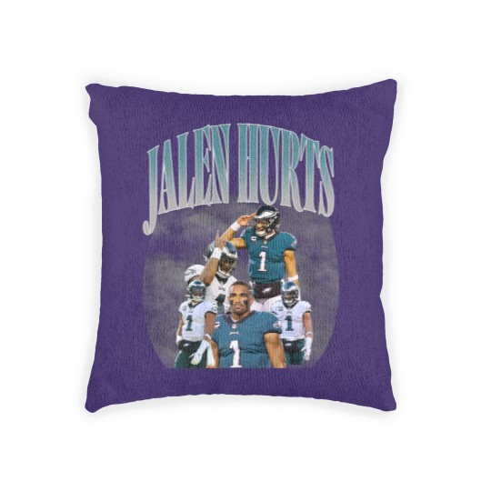 Discover 90s Vintage Inspired Jalen Hurts Woven Pillows, Jalen Hurts Woven Pillows, football vintage Woven Pillows
