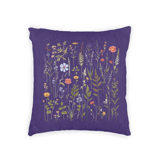 Discover Dried Wildflowers Woven Pillows Boho Style Pressed Wild Flower Woven Pillows