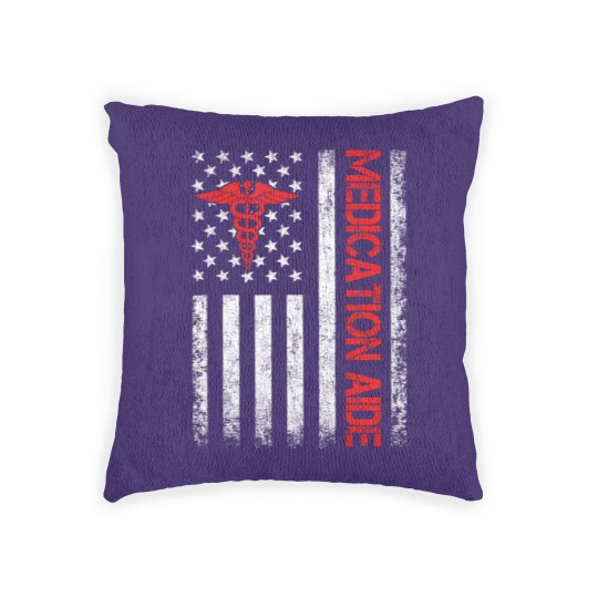Discover medication aide american flag med aide medication aides Woven Pillows