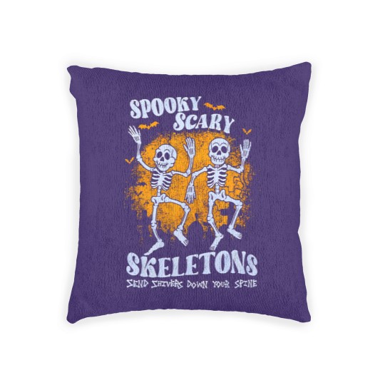 Discover spooky scary skeletons send shivers down your spine Woven Pillows