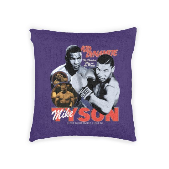 Discover Mike Tyson Vintage Kid Dynamite Bootleg Style Woven Pillows
