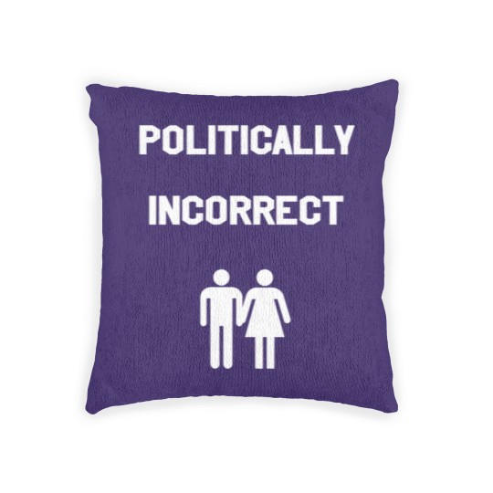 Discover political incorrect hetero couple gift idea Woven Pillows