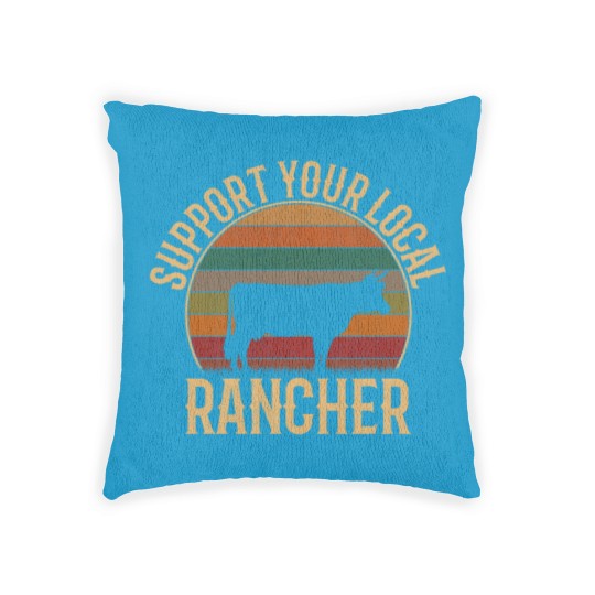 Discover support your local rancher, cattle rancher Woven Pillows
