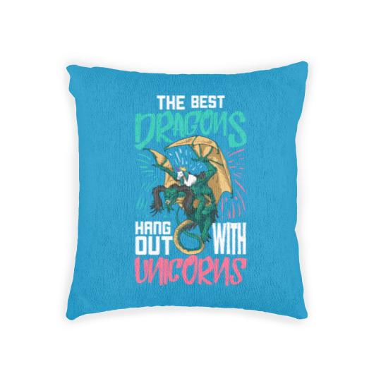 Discover The Best Dragons Hang Out With Unicorns Gift For A Woven Pillows