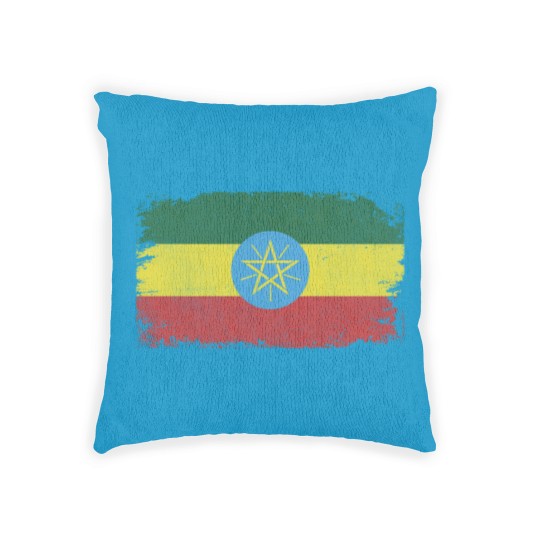 Discover Distressed Ethiopia Flag Design Woven Pillows