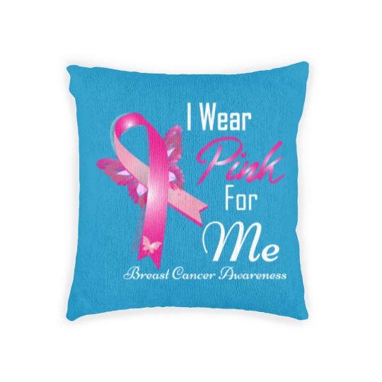 Discover wear pink for me breast cancer Woven Pillows