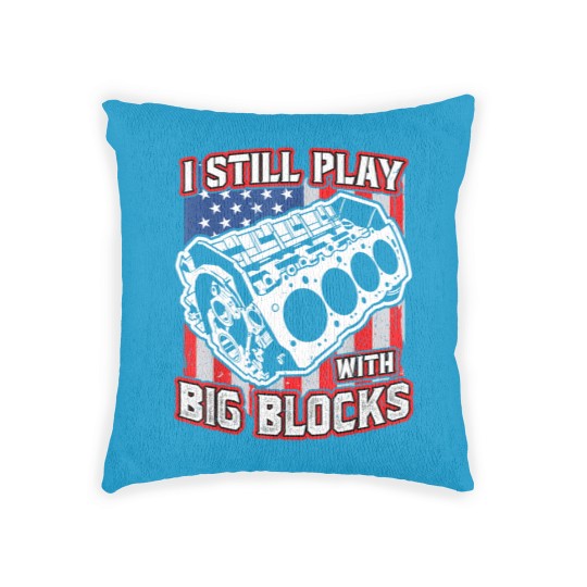Discover I still play with big blocks - Car Mechanic Enthusiast Gear Woven Pillows