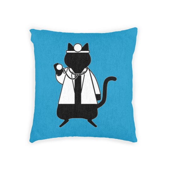 Discover Funny Doctor Cat Vet Physician Trainee Animal Woven Pillows