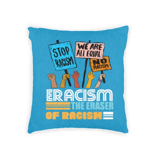 Discover Eracism the Eraser of Racism Black lives matter Woven Pillows