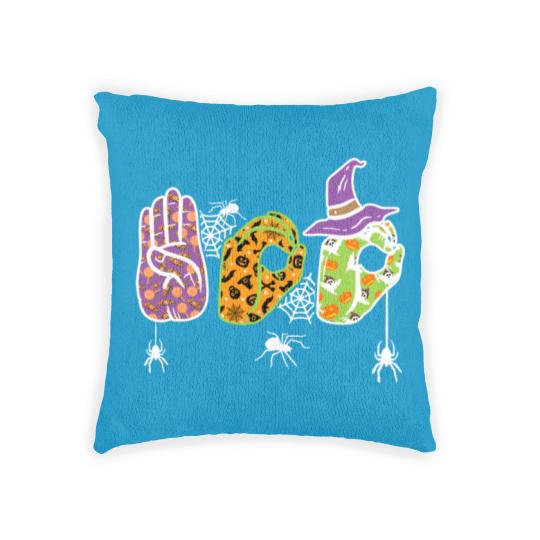 Discover Boo American Sign Language Pride ASL Halloween Woven Pillows