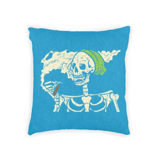 Discover Weed Halloween Skeleton Woven Pillows