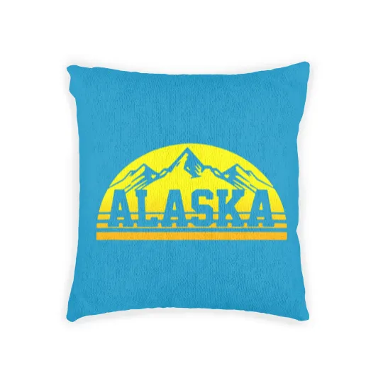 Discover Alaska Vintage Alaska Day Woven Pillows