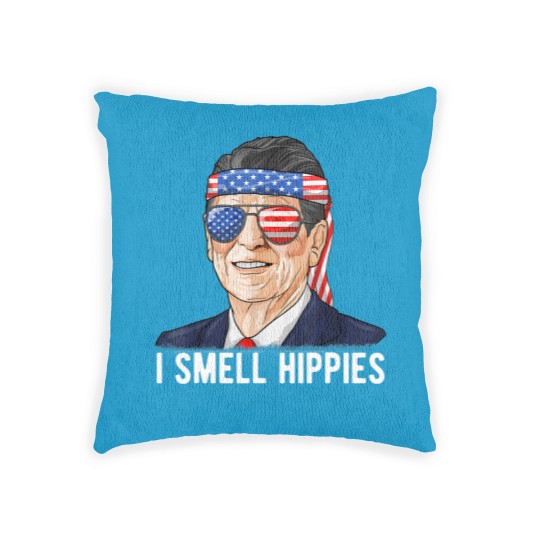 Discover Reagan Ronald Woven Pillows Conservative President I Smell Hippies Woven Pillows