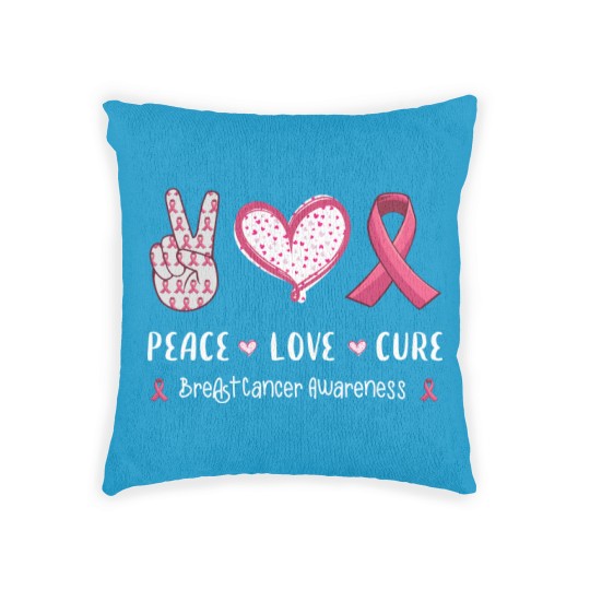 Discover Peace Love Cure Breast Cancer Awareness Woven Pillows