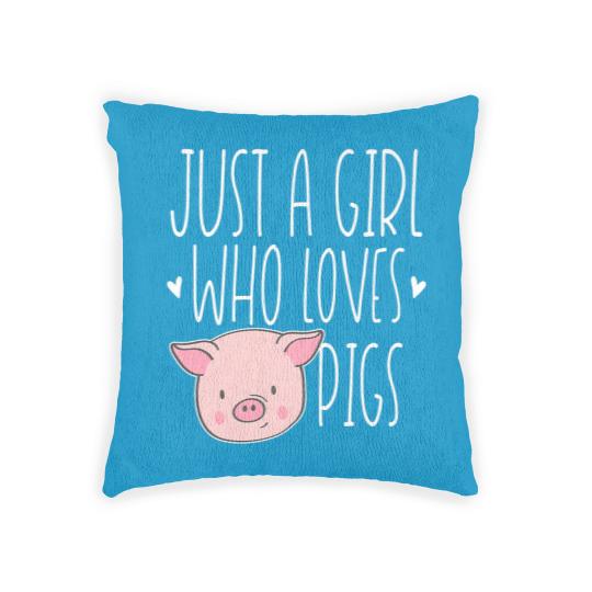 Discover Cute Just Girl Who Loves Pigs Funny Farm Animal Woven Pillows