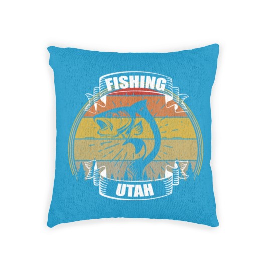Discover Vintage Sunset Trees Fishing Utah Woven Pillows
