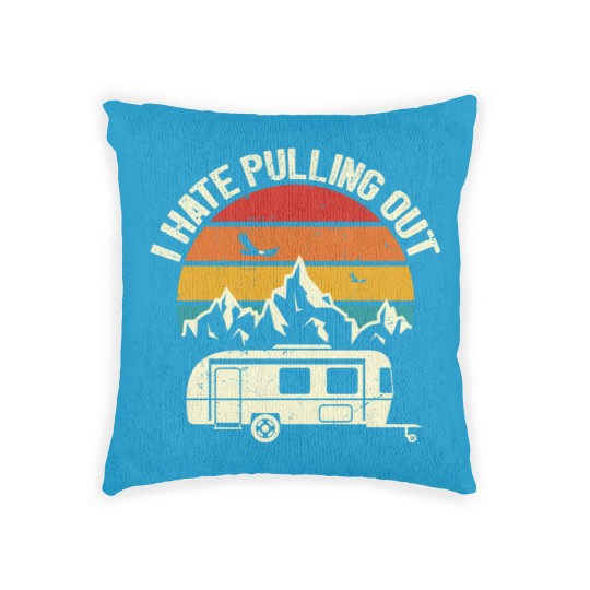 Discover Retro Vintage Mountains I Hate Pulling Out Funny Camping Woven Pillows