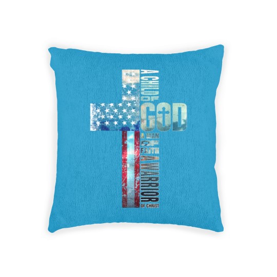 Discover Faith Cross American Flag Woven Pillows Christ Jesus Religious Woven Pillows