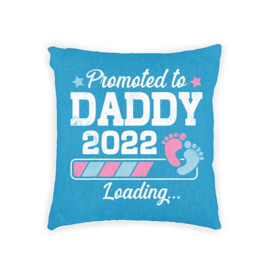 Discover Promoted To Daddy Funny Family With Cute Footprint Woven Pillows