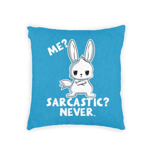 Discover Funny Bunny Me Sarcastic Never Rabbit Gift Woven Pillows