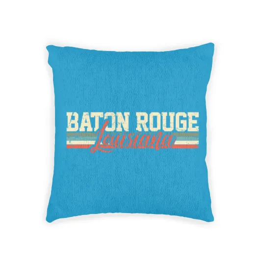 Discover Baton Rouge Louisiana Vintage Gift Woven Pillows