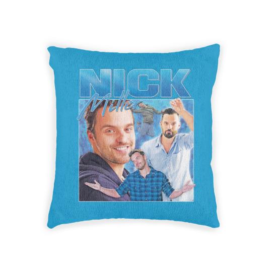 Discover Nick Miller Homage Woven Pillows Woven Pillows Top Funny TV Icon Gift Men's Women's Girl