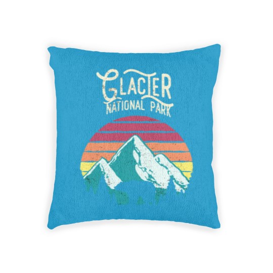 Discover Vintage Glacier National Park Mountain Bear Sweat Woven Pillows