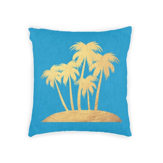 Discover Palm Gold Beach Vacation Island Luxury Summer Sun Woven Pillows