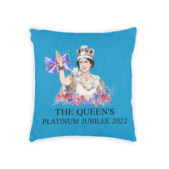 Discover Queen Elizabeth II Platinum Jubilee 1952-2022 CELIBRATION Woven Pillows  Union Jack Woven Pillows The Queen's Crown Royal Woven Pillows