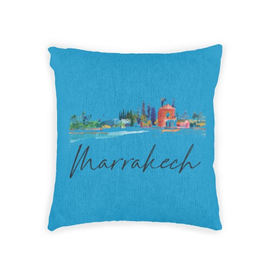 Discover 70s distressed Marrakech Morocco single Art Woven Pillows