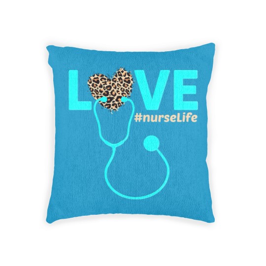 Discover Nurse Life RN LPN CNA Healthcare Cheetah Heart Woven Pillows