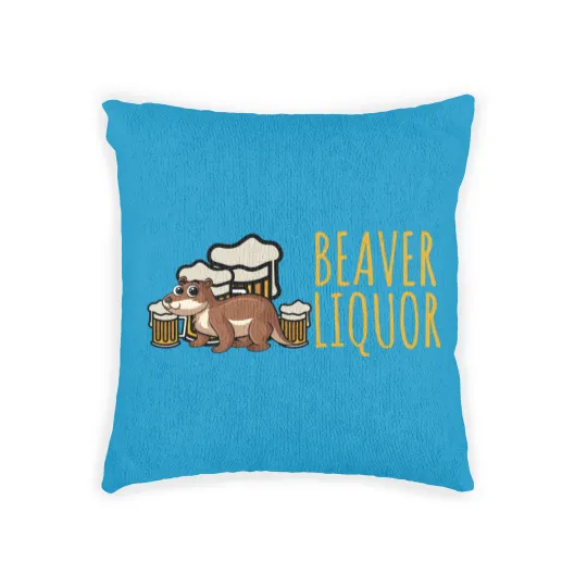 Discover Funny Beaver Liquor Animal Pun Beer Lover Drinking Woven Pillows