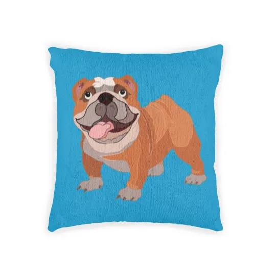 Discover Happy bulldog Woven Pillows