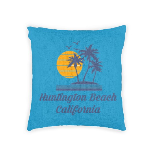 Discover Huntington Beach California Woven Pillows CA Tourist Gifts Woven Pillows