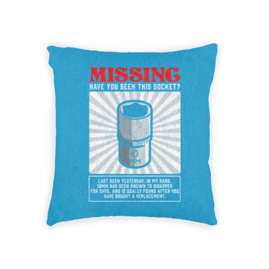 Discover Funny Mechanic 10mm Socket Missing Workshop Tool Woven Pillows