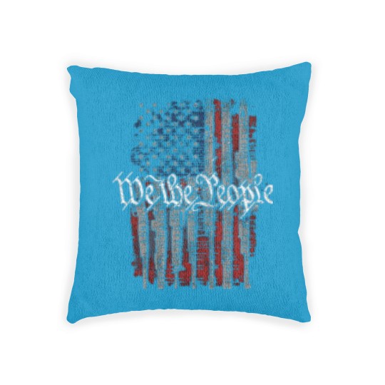 Discover Defending Freedom Collection We The People American Flag Short Sleeve Woven Pillows-Black-XL