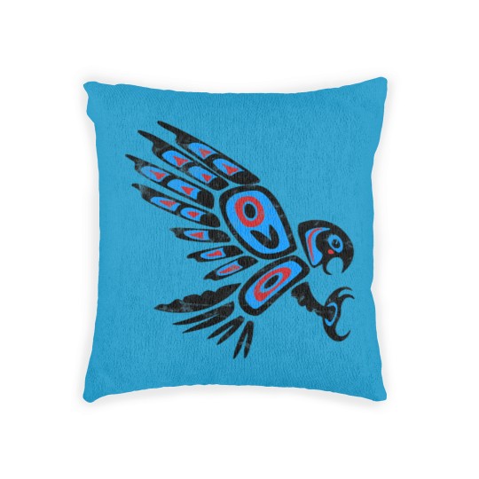 Discover native american red tailed hawk bird Totem tribal Woven Pillows
