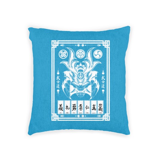 Discover Japanese Anime Kitsune Mask Samurai Oni Kanji Woven Pillows