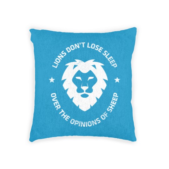 Discover Lions Don't Lose Sleep Over Sheep Distressed Graphic Woven Pillows
