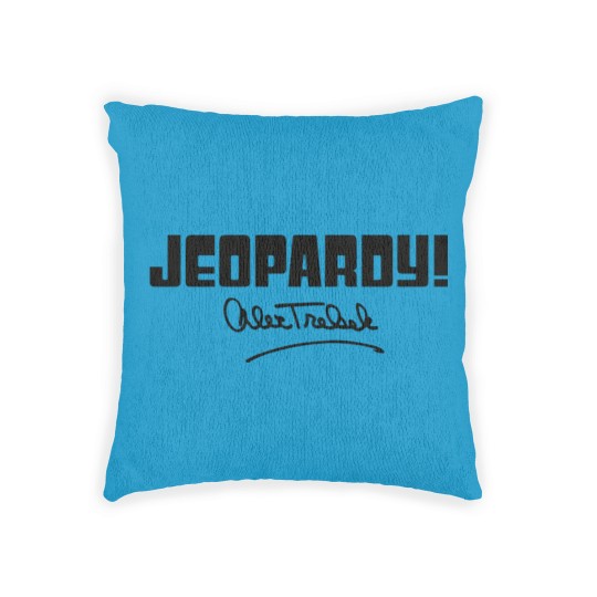 Discover Jeopardy Alex Trebek Signature - Black - Alex Trebek - Woven Pillows