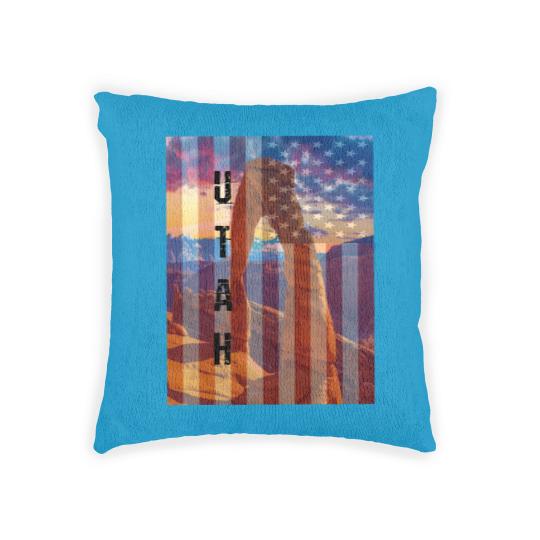 Discover Utah American Flag Woven Pillows