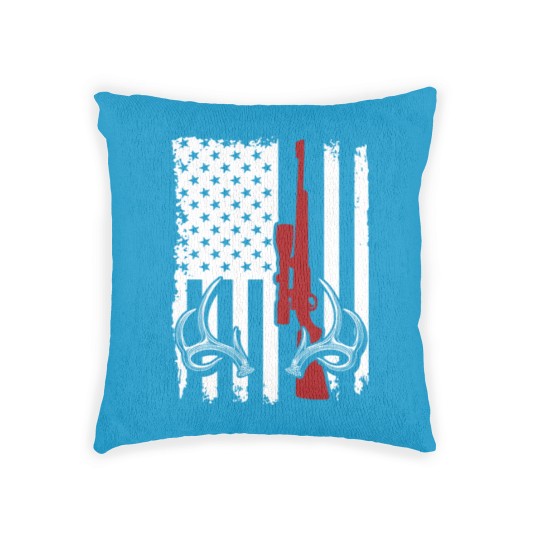 Discover Deer Hunting American Flag Woven Pillows